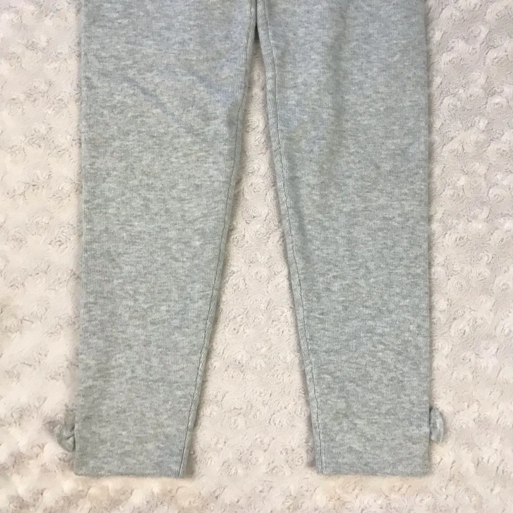 Vignette Sweater Knit “Olive” Leggings Gray Bows Size 5 - Picture 2 of 6